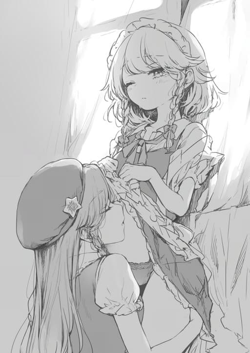 Touhou Project - Meiling x Sakuya Tummy Kisses (Doujinshi)